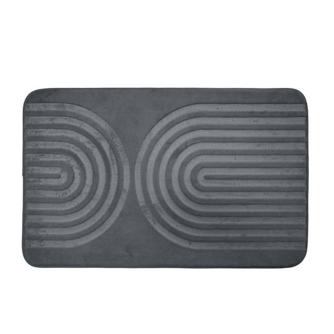 Tapis de bain antidérapant en microfibre à relief graphique - DOUCEUR D'INTÉRIEUR