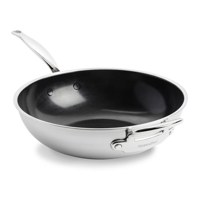 Poêle Wok 30 cm argent / métallique <span itemprop=