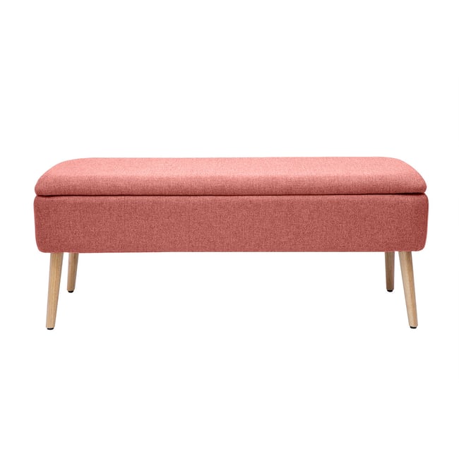 Banc coffre L120 cm pieds bois clair LARS - MILIBOO
