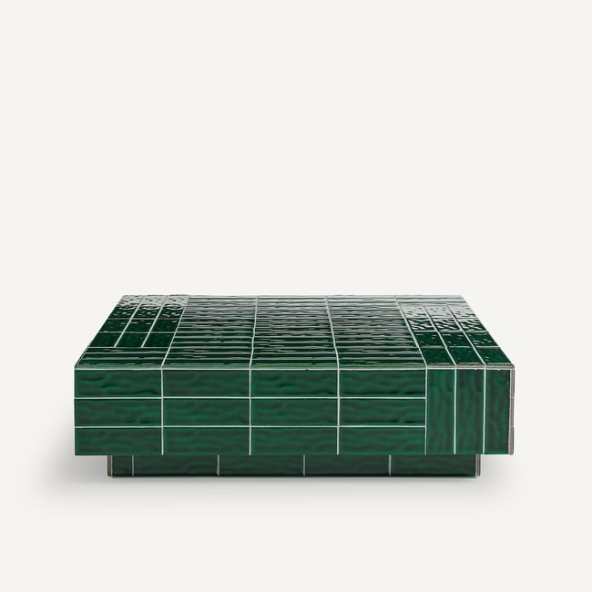 Mesa de centro de cerámica, Dendi verde jade <span itemprop=