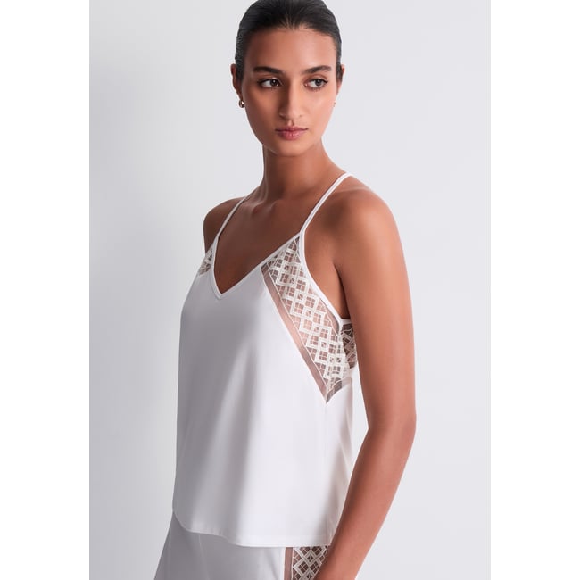 Top a fines bretelles Sweet Obsession blanc <span itemprop=