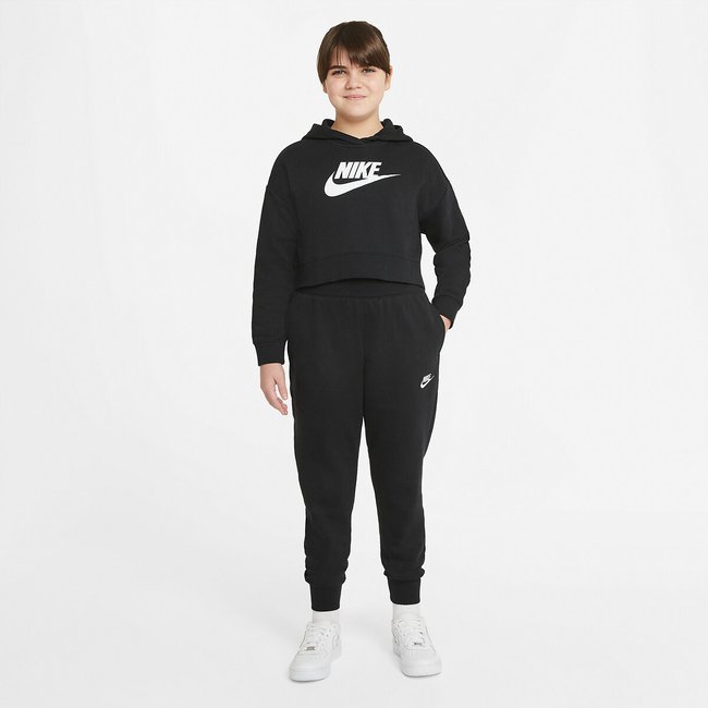 Cotton mix cropped hoodie 6 16 years black Nike La Redoute
