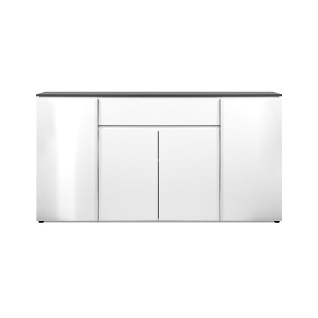 Buffet avec 4 portes et 1 tiroir L177,5 cm - BREST Couleur gris <span itemprop=
