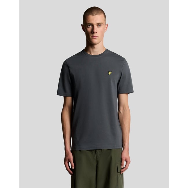 T-shirt en coton col rond gris bronze à canon <span itemprop=