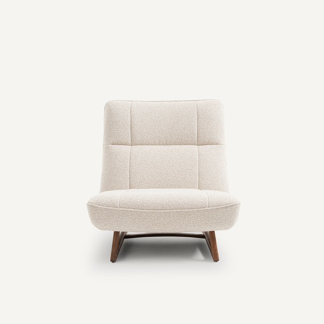 Sessel Lafar, Nussbaum und Bouclé beige <span itemprop=