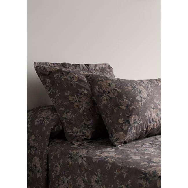 Taie d’oreiller 100 % coton 60x60 cm marron <span itemprop=