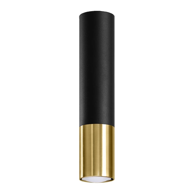 Plafonnier Acier Or/Noir GU10 1 Loopez Couleur jaune <span itemprop=