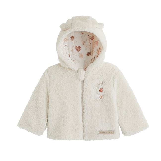 Veste à capuche bébé en sherpa Edoni ecru <span itemprop=