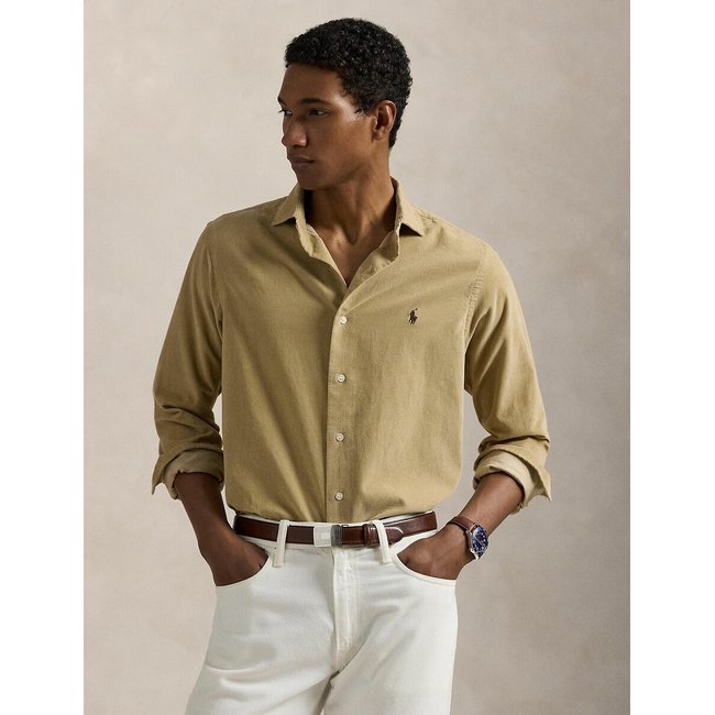 Camicia a maniche lunghe in velluto a coste beige POLO RALPH LAUREN