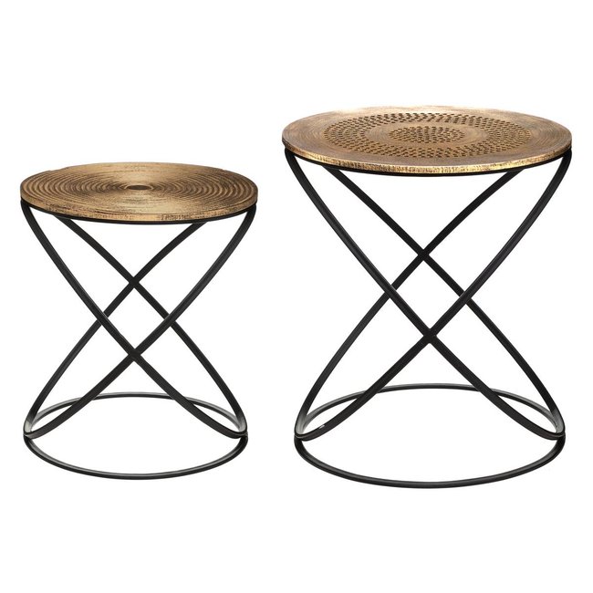 Tables gigognes ETNIK Couleur cuivre <span itemprop=