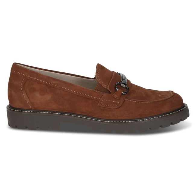Slipper en cuir marron cognac <span itemprop=