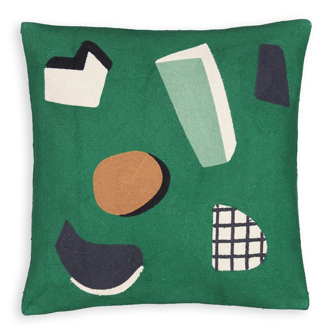 Funda de cojín 45 x 45 cm algodón, Walter verde <span itemprop=