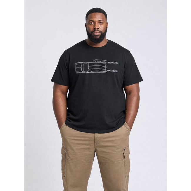 T-shirt grande taille à motif relief morrison noir deep black <span itemprop=
