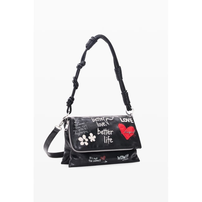 Sac matelassé moyen noir <span itemprop=