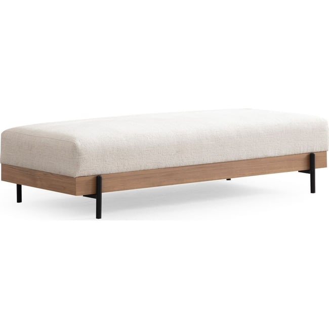 Pouf 2 places en tissu - GIADA Couleur beige <span itemprop=