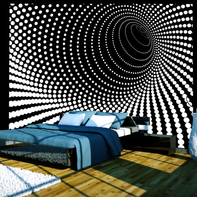 Papier peint intissé panoramique 3D et Perspective Abstract background 3D Couleur noir <span itemprop=