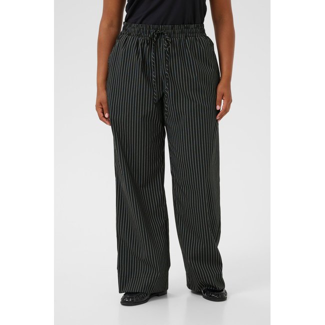 Pantalon casual noir/blanc black/chalk pinstripe <span itemprop=