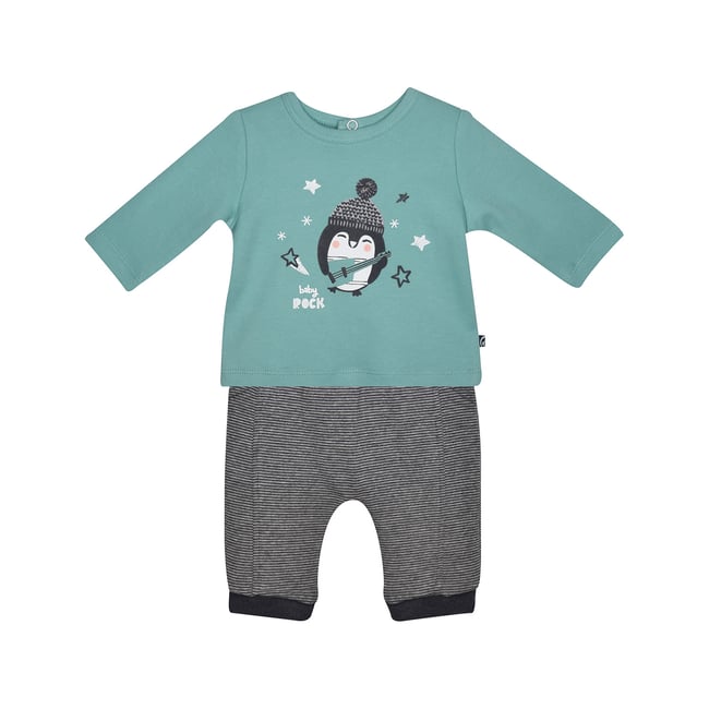 T shirt + pantalon naissance floyd blanc <span itemprop=