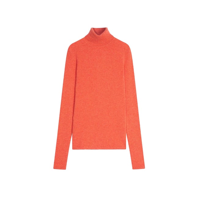 Pull Col Roulé Orange Chiné Ava orange <span itemprop=