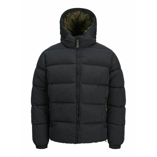 Blusão com capuz preto <span itemprop=