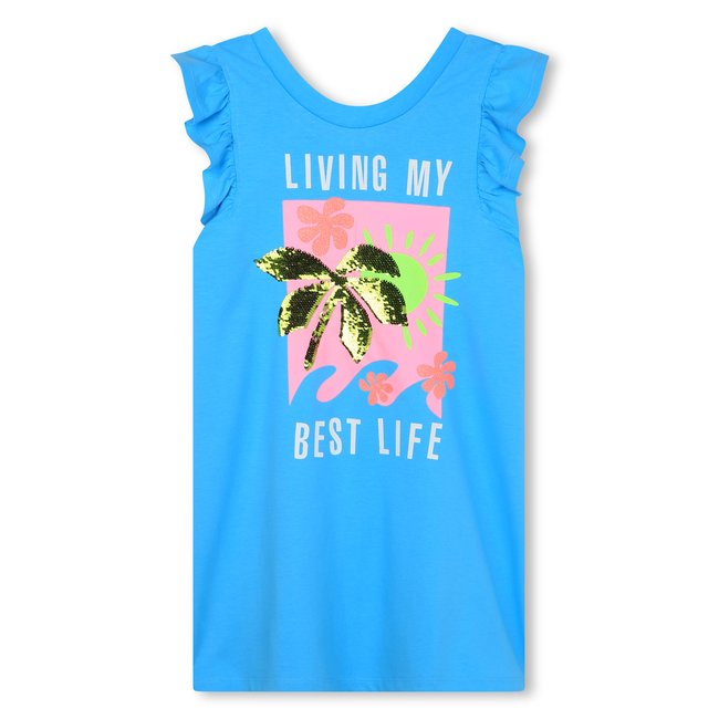 Robe sans manche bleu lave <span itemprop=