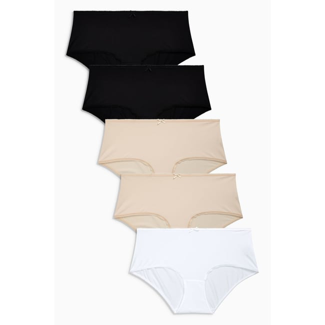 Culottes coupe mi-haute, lot de 5 noir/ blanc/ chair <span itemprop=