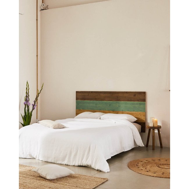 Tête de lit en bois de sapin massif - NALA Couleur ethnique <span itemprop=