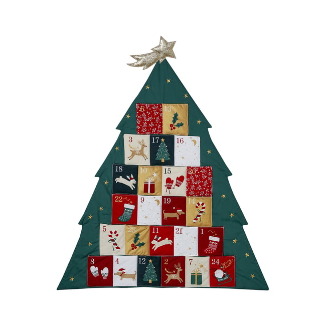 Calendrier de l'avent Sapin Couleur vert <span itemprop=