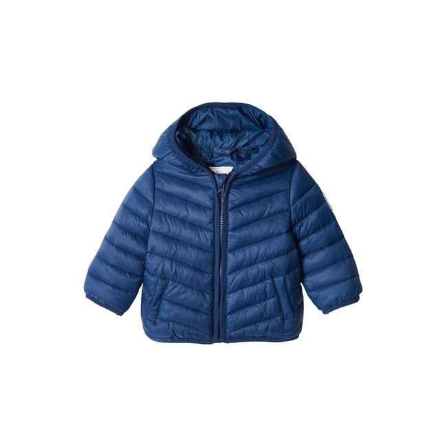 Doudoune légère bébé à capuche navy <span itemprop=