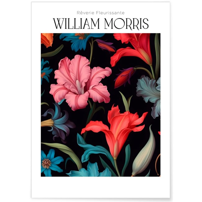 Affiche William Morris n°7 Couleur blanc <span itemprop=