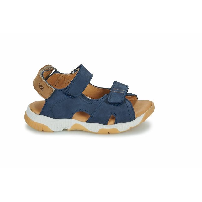 Sandales en cuir New Dimou bleu marine <span itemprop=