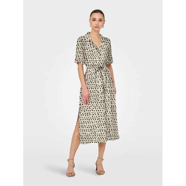 Robe longue imprimée  imprimé pois <span itemprop=