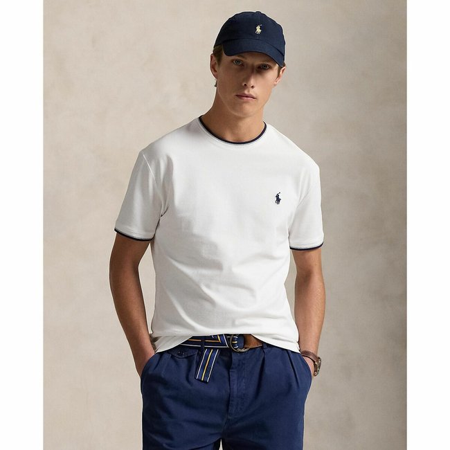 Футболка прямая с контрастными краями белый POLO RALPH LAUREN