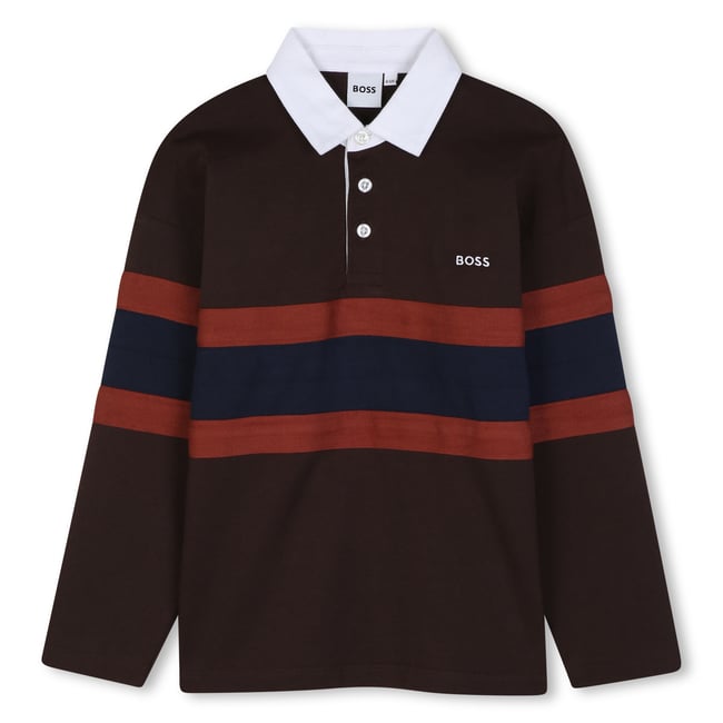 Polo manches longues tourbe <span itemprop=
