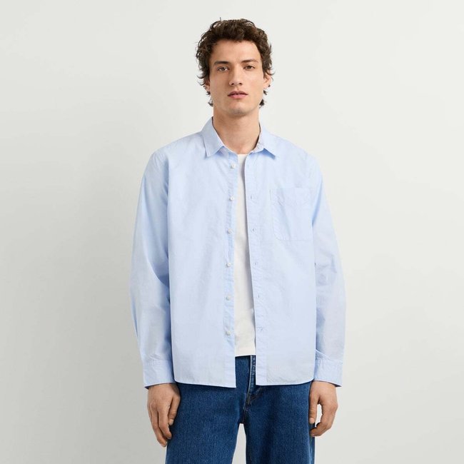 Chemise Coupe Regular En Popeline bleu javel <span itemprop=