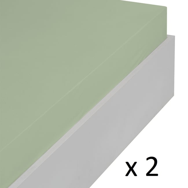 Lot de 2 draps housse jersey coton bonnet 30 cm MANHATTAN - SENSEI MAISON
