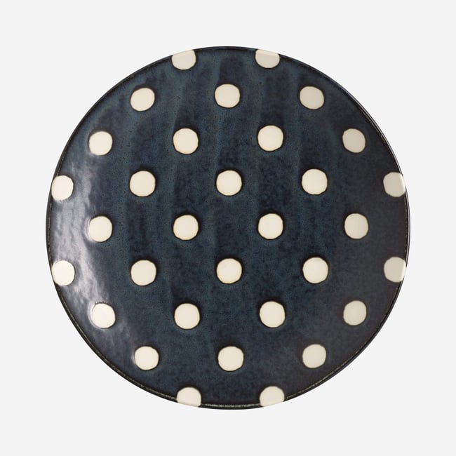 Assiette céramique PINAKO Couleur bleu nuit <span itemprop=