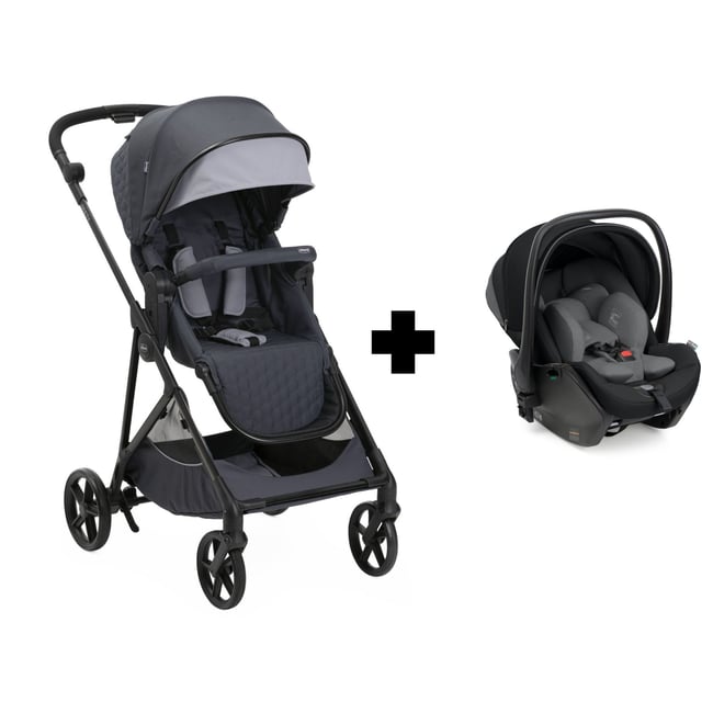 Poussette duo Seety + siège auto First Seat Recline gris <span itemprop=