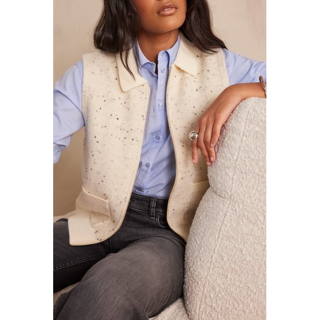 Gilet sans manches BENJI beige <span itemprop=