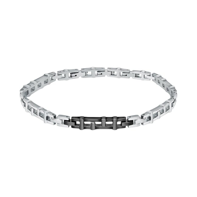 Bracelet en acier bicolore <span itemprop=