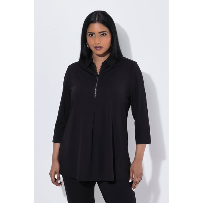 Blouse point de Rome, col chemise - ULLA POPKEN