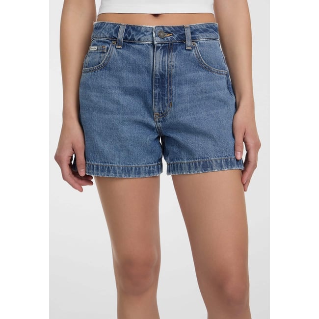 Short En Jean Mom bleu <span itemprop=