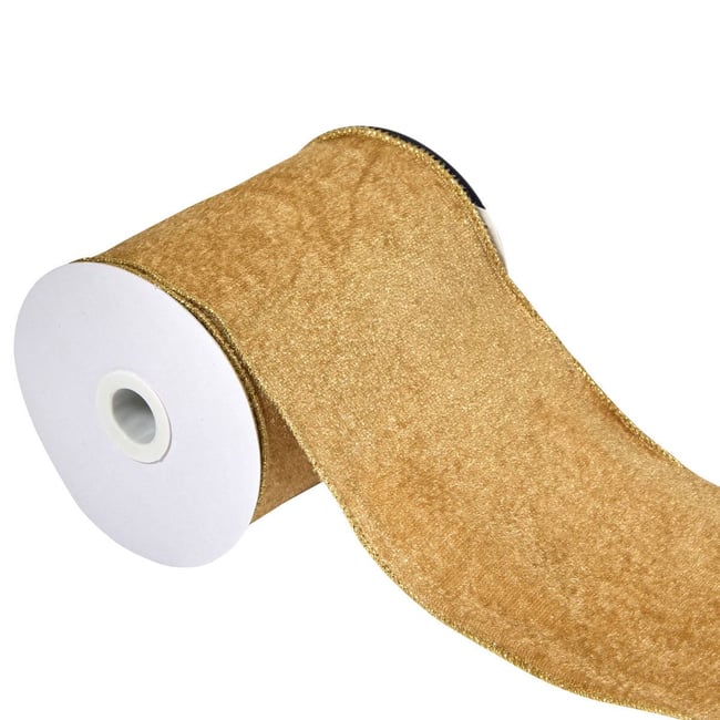 GDN RUBAN VELOUR OR 12CMX5M Couleur dore <span itemprop=
