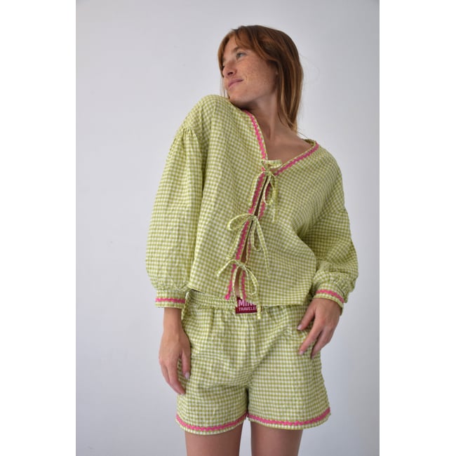 Blouse vichy à nœuds MARTA - MINDTRAVELER