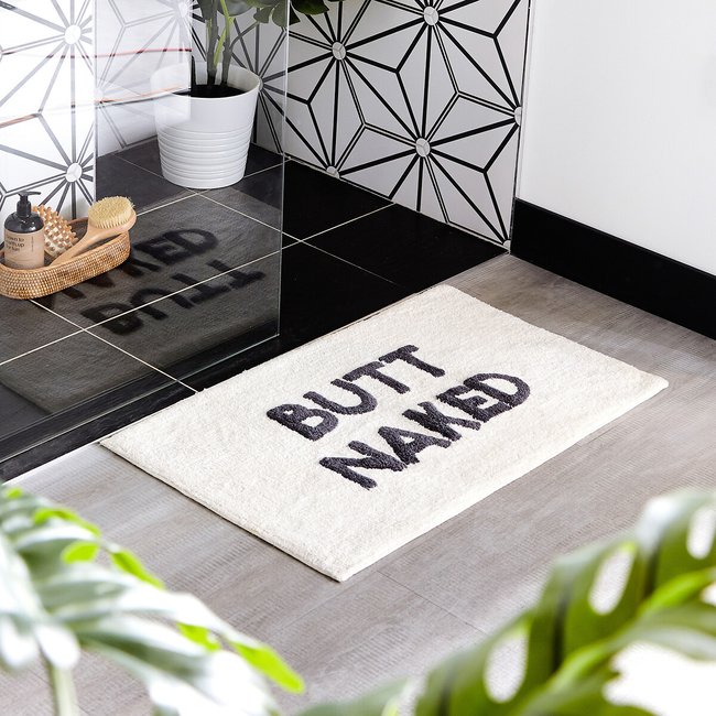 Butt Naked Cotton Bath Mat, ivory, FURN.