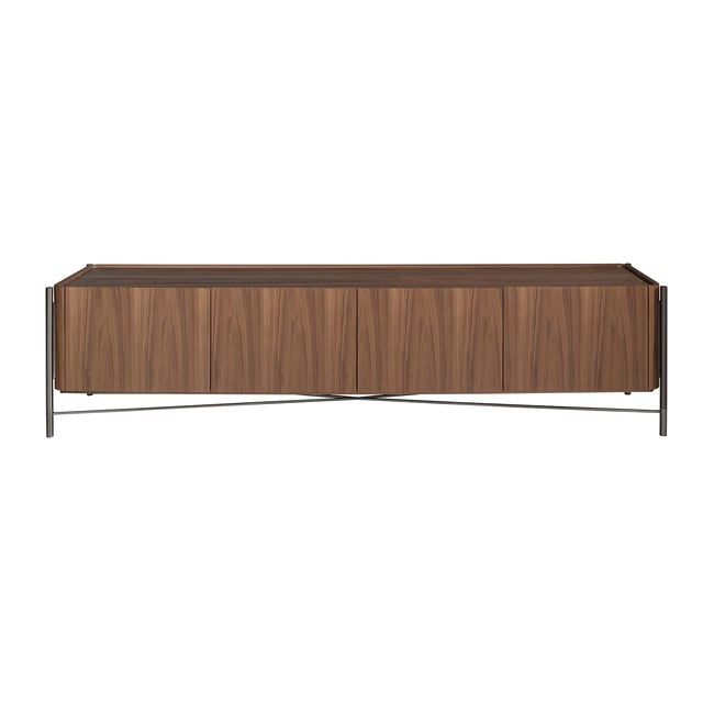 Meuble TV noyer et acier foncé Couleur acier foncé | noyer <span itemprop=