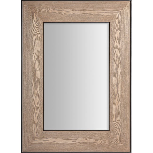 Miroir art déco en frêne  et fer Couleur frêne brun clair et noir <span itemprop=