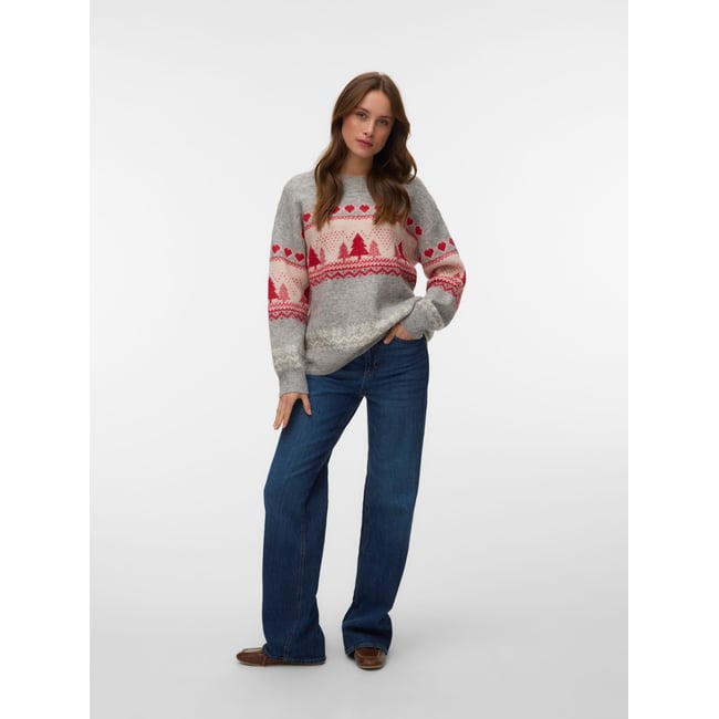 Pull En Maille grise - light grey melange <span itemprop=