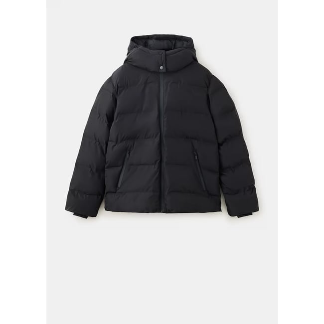 Anorak matelassé à capuche noir <span itemprop=