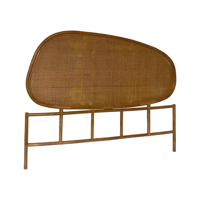 Tête de lit organique rotin foncé SAMOA Couleur marron clair <span itemprop=